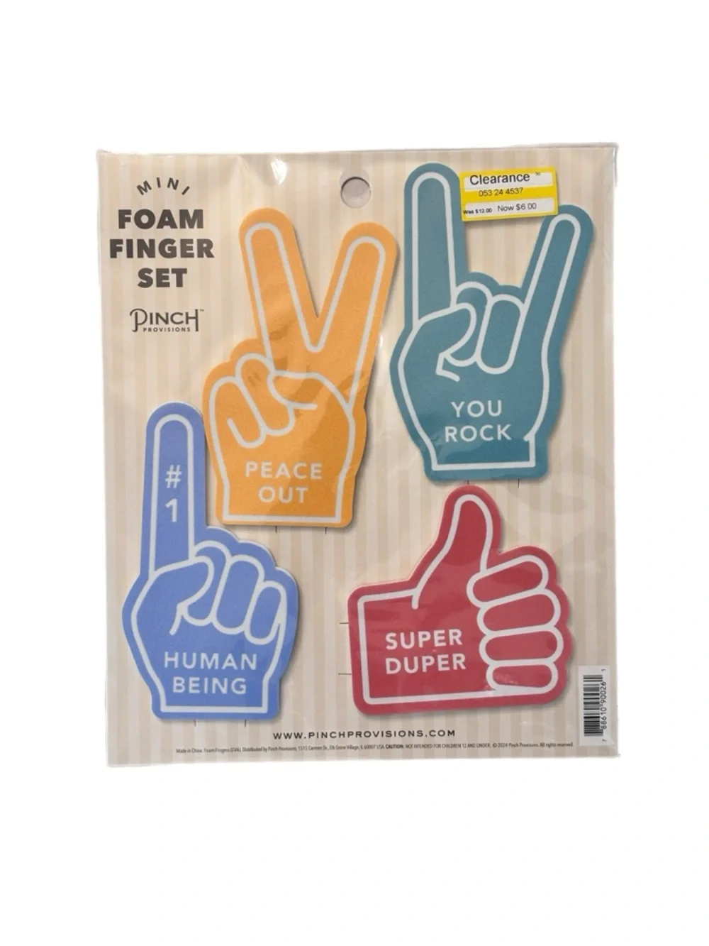 Pinch Provisions Mini Foam Finger Set - Blue, Yellow, Teal, Coral